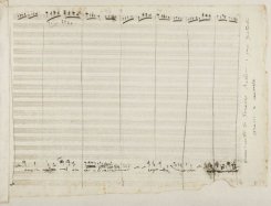 This handout photo provided on September 19, 2013 by the National Library of Spain (Biblioteca Nacional de Espana) shows a fragment of an opera score by Italian composer Vincenzo Bellini found in between the pages of an album of 19th century photographs and drawings.