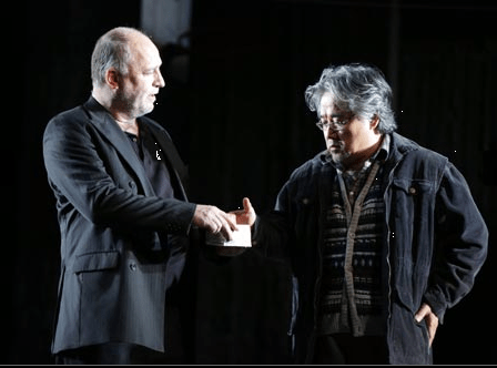 Picture by Marco Brescia & Rudy Amisano Fidelio (Act I): Don Pizarro (Falk Struckmann); Rocco (Kwangchul Youn)