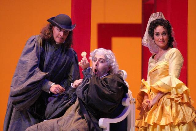 Tagliavini (in the center) in Il barbiere di Siviglia...